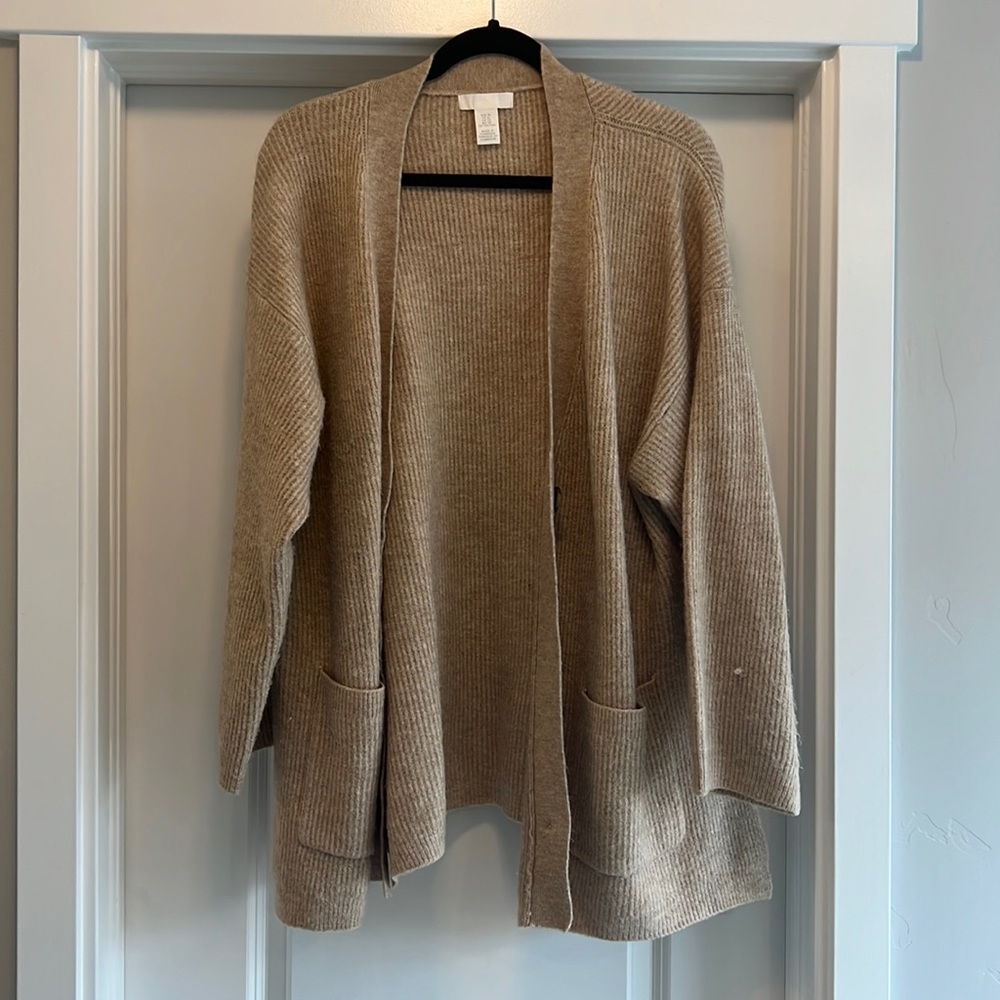 Tan, Soft button front cardigan